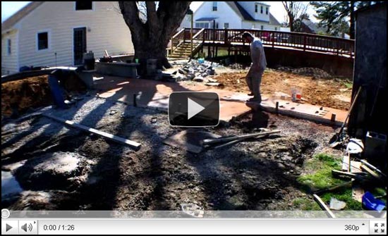 Red Brick Stamped Sidewalk Time Lapse